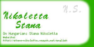 nikoletta stana business card